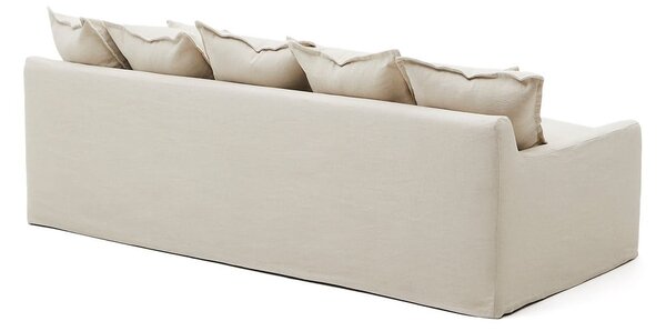 Beżowa lniana sofa 230 cm Zenira – Kave Home