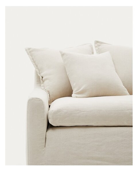 Beżowa lniana sofa 230 cm Zenira – Kave Home