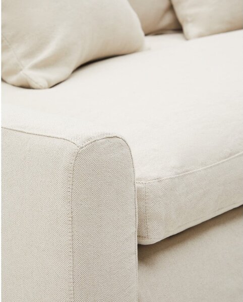 Beżowa lniana sofa 230 cm Zenira – Kave Home