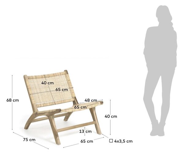Fotel z plecionką w naturalnym kolorze Beida – Kave Home