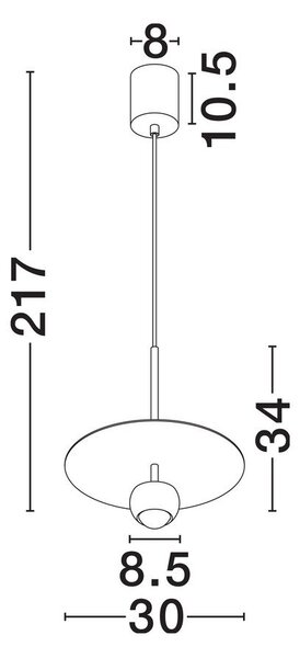 Czerwona aluminiowa lampa wisząca LED ø 30 cm Edem – Nova Luce