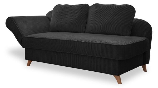 Antracytowy sztruksowy szezlong (lewostronny) Chic Charlotte – Miuform
