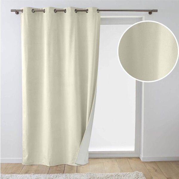 Kremowa aksamitna zasłona termiczna 140x260 cm Polarchic – douceur d'intérieur