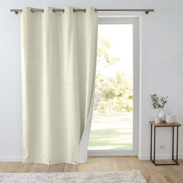 Kremowa aksamitna zasłona termiczna 140x260 cm Polarchic – douceur d'intérieur