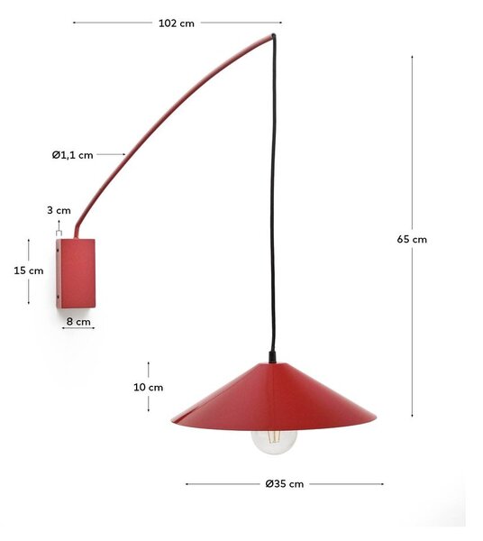 Czerwony kinkiet ø 35 cm Kally – Kave Home