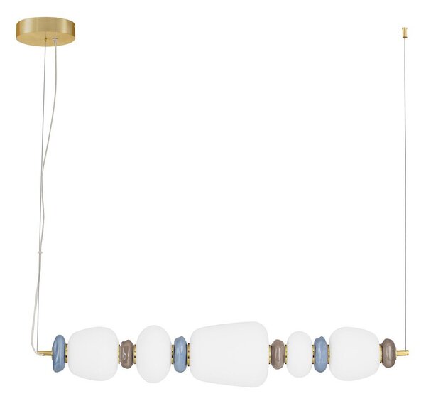Biała/w kolorze złota metalowa lampa wisząca LED ze ściemniaczem z porcelanowym kloszem/ze szklanym kloszem Palo – Nova Luce