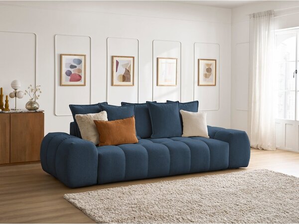 Ciemnoniebieska sofa z tkaniny szenilowej 278 cm Everest – Bobochic Paris