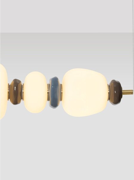 Biała/w kolorze złota metalowa lampa wisząca LED ze ściemniaczem z porcelanowym kloszem/ze szklanym kloszem Palo – Nova Luce