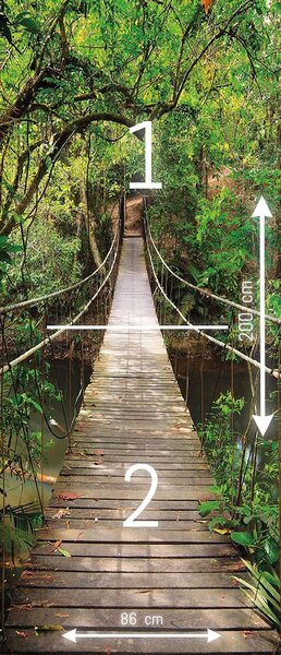Fototapeta na drzwi JUNGLE BRIDGE 86x200 cm