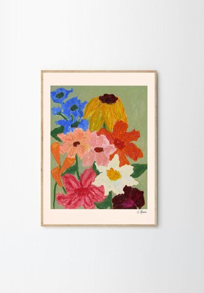 Plakat 50x70 cm Flowers on Sage Green – Carla Llanos – The Poster Club