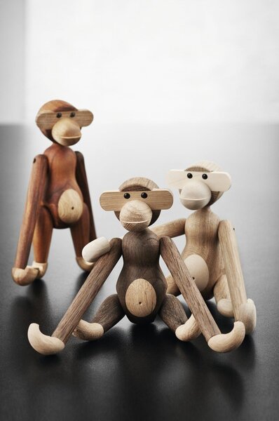 Figurka z litego drewna dębowego Kay Bojesen Denmark Monkey