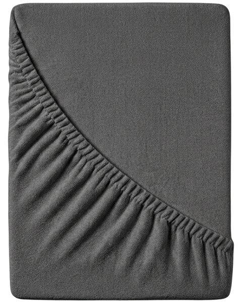 Ekskluzywne prześcieradło frotte ciemnoszare 180 x 200 cm