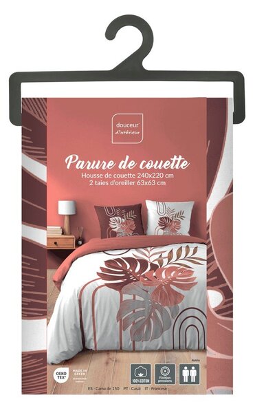 Biało-różowa bawełniana pościel dwuosobowa 240x220 cm Astria – douceur d'intérieur