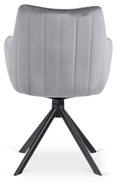 Zestaw Stół Rozkładany VERONA 160-240 cm Czarny Marmur/Czarny i 4 Krzesła MUMBAI 2 Szare