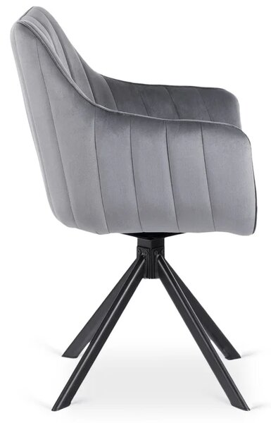 Zestaw Stół Rozkładany VERONA 160-240 cm Czarny Marmur/Czarny i 4 Krzesła MUMBAI 2 Szare