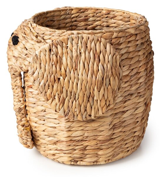 Dziecięcy kosz na zabawki z hiacyntu wodnego w naturalnym kolorze ø 30x35 cm Elephant – Compactor