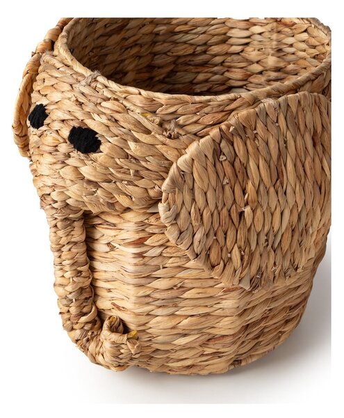 Dziecięcy kosz na zabawki z hiacyntu wodnego w naturalnym kolorze ø 30x35 cm Elephant – Compactor