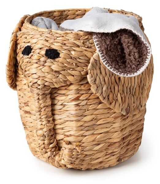 Dziecięcy kosz na zabawki z hiacyntu wodnego w naturalnym kolorze ø 30x35 cm Elephant – Compactor