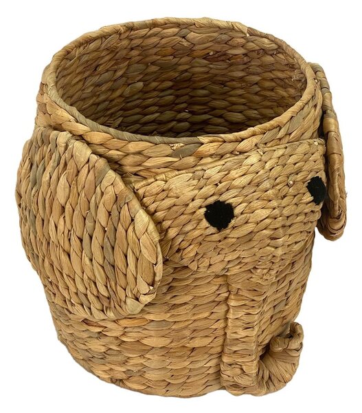 Dziecięcy kosz na zabawki z hiacyntu wodnego w naturalnym kolorze ø 30x35 cm Elephant – Compactor