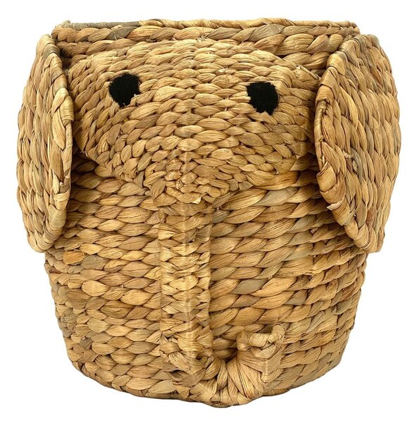 Dziecięcy kosz na zabawki z hiacyntu wodnego w naturalnym kolorze ø 30x35 cm Elephant – Compactor