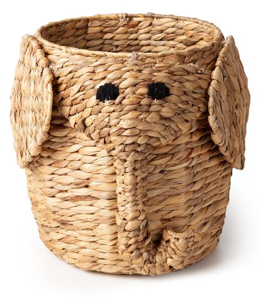 Dziecięcy kosz na zabawki z hiacyntu wodnego w naturalnym kolorze ø 30x35 cm Elephant – Compactor