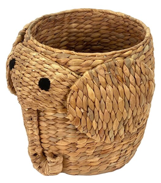 Dziecięcy kosz na zabawki z hiacyntu wodnego w naturalnym kolorze ø 30x35 cm Elephant – Compactor