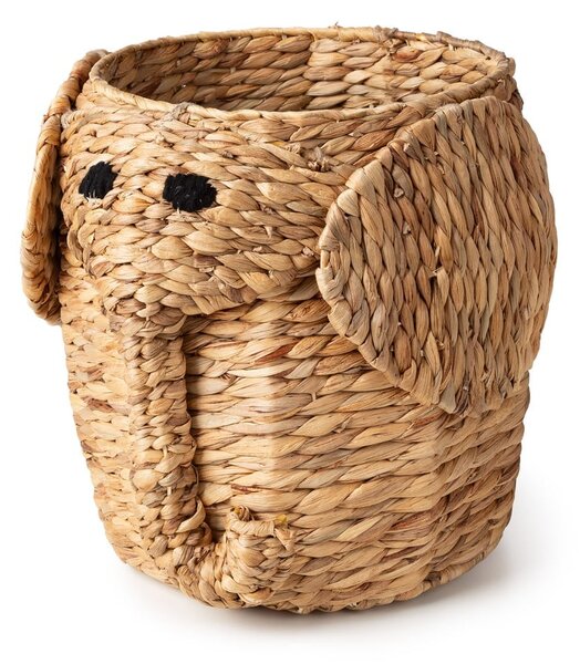 Dziecięcy kosz na zabawki z hiacyntu wodnego w naturalnym kolorze ø 30x35 cm Elephant – Compactor