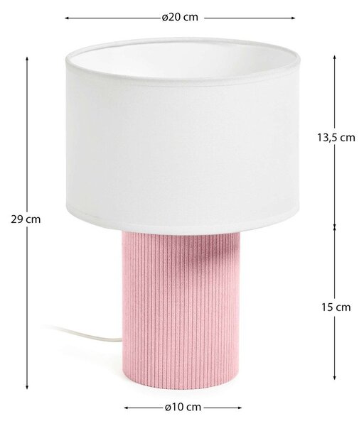 Biało-jasnoróżowa lampka dziecięca Bianella – Kave Home