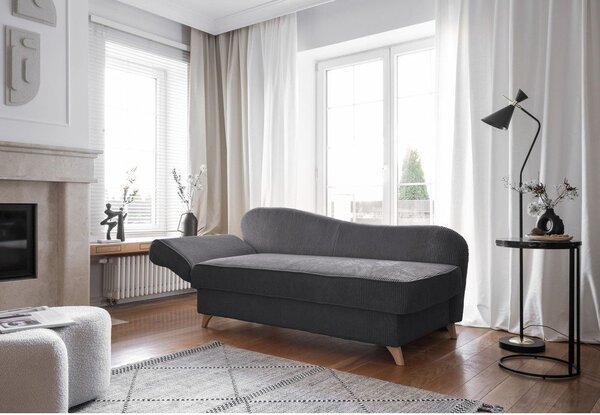 Szary sztruksowy szezlong (lewostronny) Chic Charlotte – Miuform
