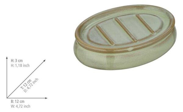 Zielony zestaw ceramicznych akcesoriów łazienkowych Sermione – Wenko
