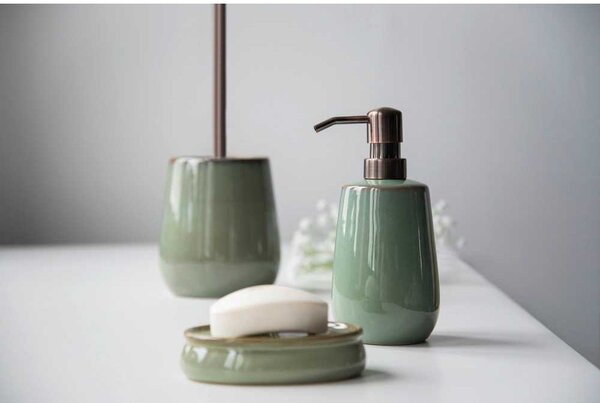 Zielony zestaw ceramicznych akcesoriów łazienkowych Sermione – Wenko