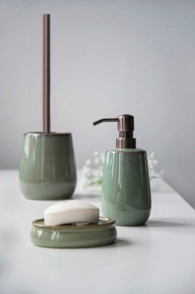 Zielony zestaw ceramicznych akcesoriów łazienkowych Sermione – Wenko
