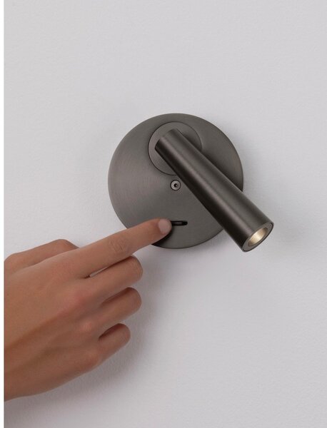 Szara aluminiowa lampa punktowa LED z elastyczną konstrukcją 7x10 cm Tico – Nova Luce