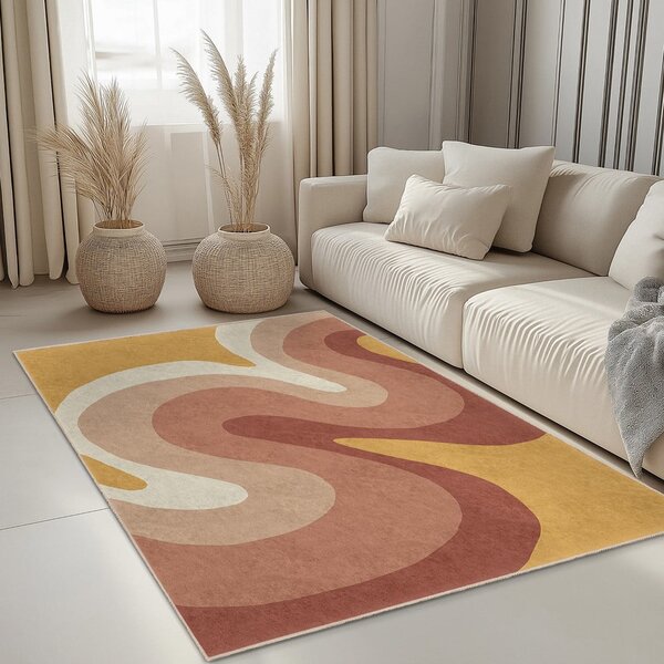 Żółto-szaroróżowy chodnik odpowiedni do prania 60x230 cm Strawberry Creamsicle – Mila Home