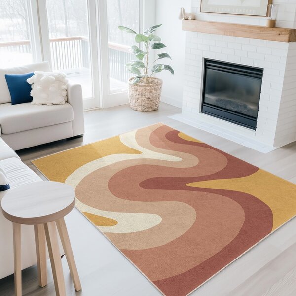 Żółto-szaroróżowy chodnik odpowiedni do prania 60x230 cm Strawberry Creamsicle – Mila Home