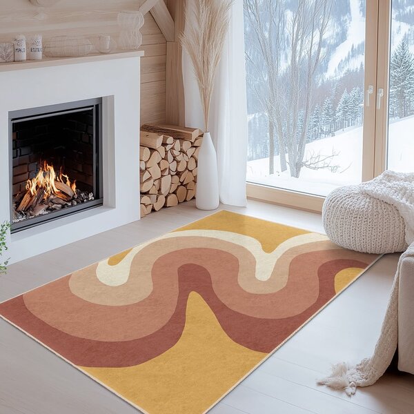 Żółto-szaroróżowy chodnik odpowiedni do prania 60x230 cm Strawberry Creamsicle – Mila Home