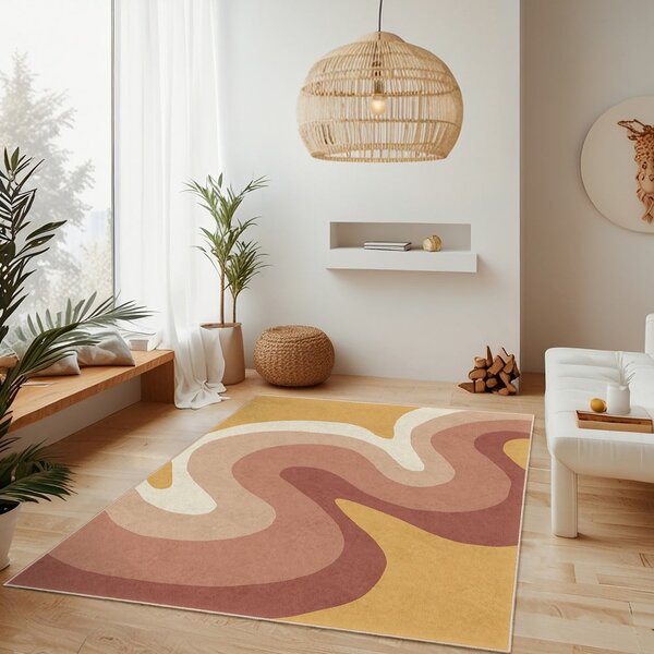 Żółto-szaroróżowy chodnik odpowiedni do prania 60x230 cm Strawberry Creamsicle – Mila Home
