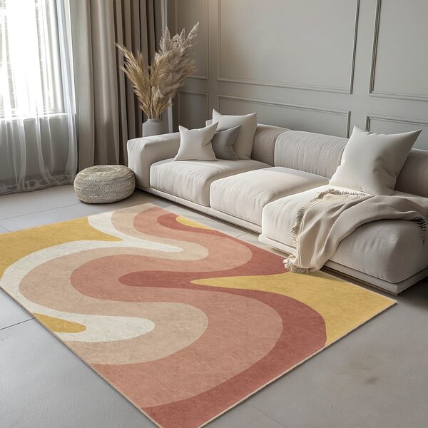 Żółto-szaroróżowy chodnik odpowiedni do prania 60x230 cm Strawberry Creamsicle – Mila Home
