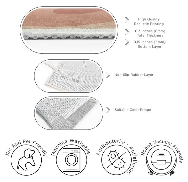 Żółto-szaroróżowy chodnik odpowiedni do prania 60x230 cm Strawberry Creamsicle – Mila Home