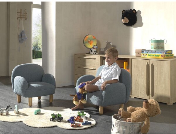 Beżowa sofa dla dzieci z materiału bouclé 89 cm Rocky – Vipack