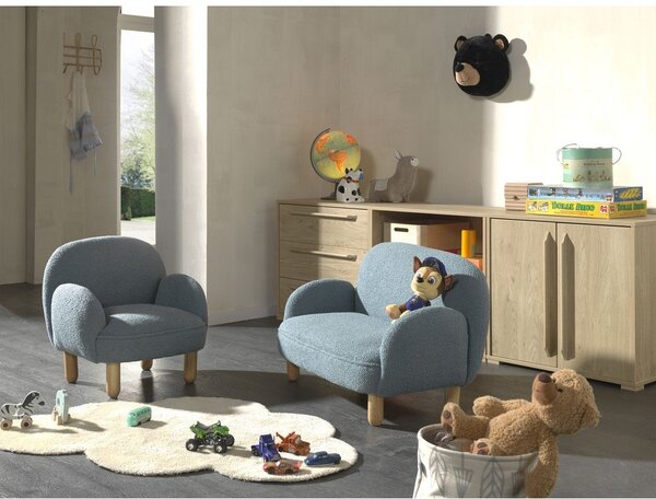 Beżowa sofa dla dzieci z materiału bouclé 89 cm Rocky – Vipack
