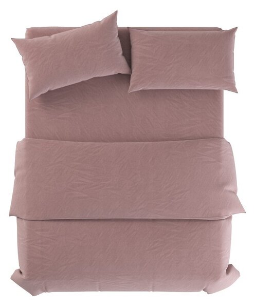 Szaroróżowa lniana pościel jednoosobowa 135x200 cm Blush – Native Natural