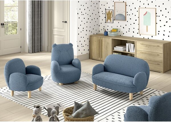 Beżowa sofa dla dzieci z materiału bouclé 89 cm Rocky – Vipack