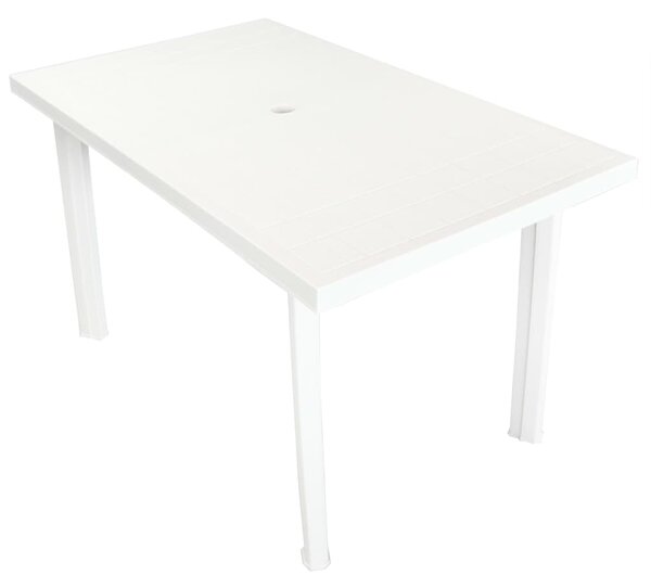 Stół ogrodowy, biały, 126 x 76 x 72 cm, plastikowy