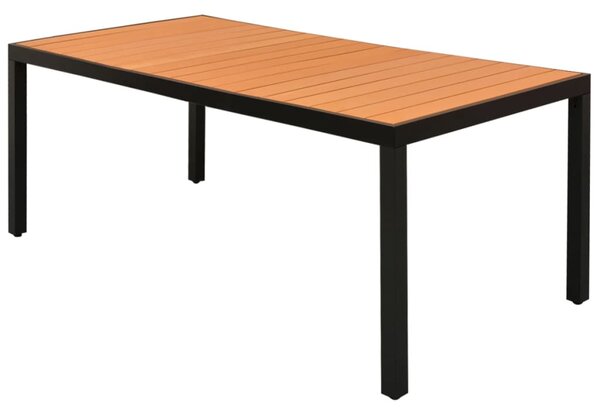Stół ogrodowy, brązowy, 185x90x74 cm, aluminium i WPC