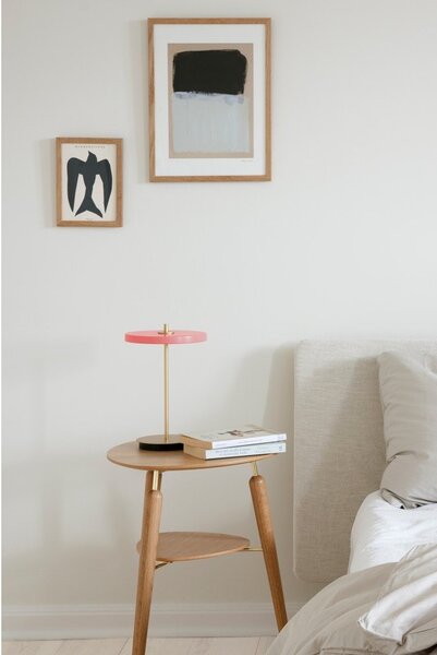 Różowa lampa stołowa LED ze ściemniaczem i metalowym kloszem (wysokość 31 cm) Asteria Move – UMAGE
