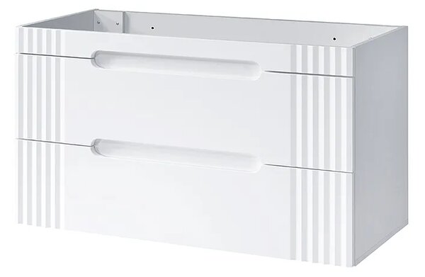 Biała szafka na 2 umywalki z szufladami 120 cm C7-T85