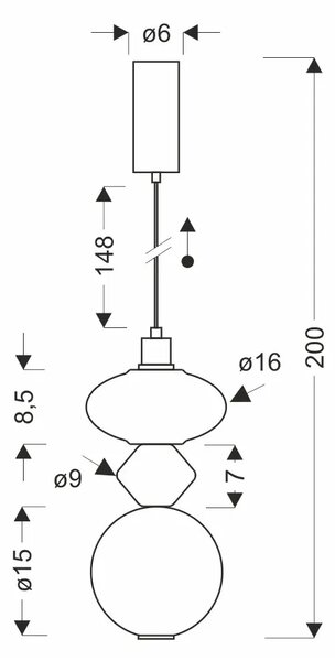 Szklana geometryczna lampa wisząca M0-M83