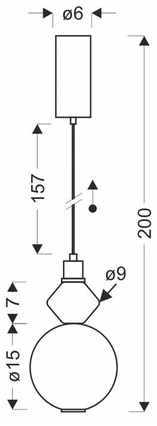 Pojedyncza lampa wisząca szklana kula H9-P55