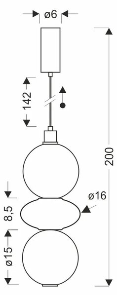 Nowoczesna szklana lampa nad wyspę W5-K07